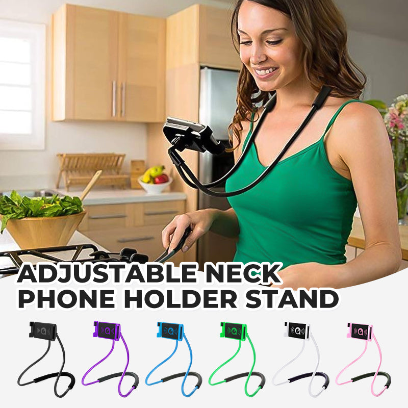 Adjustable Neck Phone Holder – Hands-Free, 60cm Flexible & EVA Foam Padding