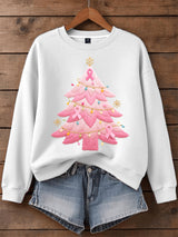 Optimized Product Title: "Damen Pink Sweatshirt mit Gesticktem Weihnachtsbaum – Festlicher Pullover für die Feiertage" 

This title includes relevant keywords for better visibility while maintaining clarity and appeal.