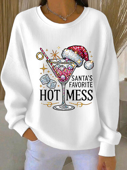 Women's Ribbed Crewneck Sweatshirt