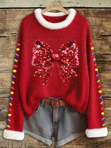 Enhanced Product Title: "Damen Weihnachts Schleife - Dekorative Licht Tops für Festliche Anlässe | Glänzende Weihnachtsmode" 

This title includes relevant keywords while making it more appealing and informative for potential customers.