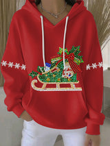 Optimized Product Title: "Damen Weihnachtsdruck Freizeit Hoodie - Festlicher Pullover für Damen, Bequem und Stylisch für die Feiertage" 

This title includes relevant keywords while providing additional details to attract potential buyers.