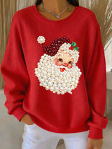 Enhanced Product Title: "Damen Weihnachts-Pullover mit Perlensanta Claus Druck - Bequemer Freizeitstil für die Festtage" 

This title includes relevant keywords while maintaining clarity and appeal for potential customers.
