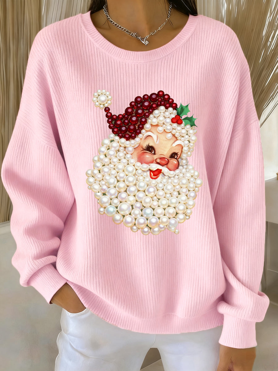 Enhanced Product Title: "Damen Weihnachts-Pullover mit Perlensanta Claus Druck - Bequemer Freizeitstil für die Festtage" 

This title includes relevant keywords while maintaining clarity and appeal for potential customers.