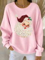 Enhanced Product Title: "Damen Weihnachts-Pullover mit Perlensanta Claus Druck - Bequemer Freizeitstil für die Festtage" 

This title includes relevant keywords while maintaining clarity and appeal for potential customers.