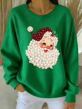 Enhanced Product Title: "Damen Weihnachts-Pullover mit Perlensanta Claus Druck - Bequemer Freizeitstil für die Festtage" 

This title includes relevant keywords while maintaining clarity and appeal for potential customers.