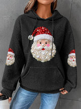 Optimized Product Title: "Damen Weihnachts Hoodie mit Santa Claus Druck – Lässiger Waffelstoff für festliche Anlässe" 

This title includes relevant keywords while maintaining clarity and appeal for potential customers.