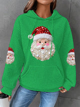 Optimized Product Title: "Damen Weihnachts Hoodie mit Santa Claus Druck – Lässiger Waffelstoff für festliche Anlässe" 

This title includes relevant keywords while maintaining clarity and appeal for potential customers.
