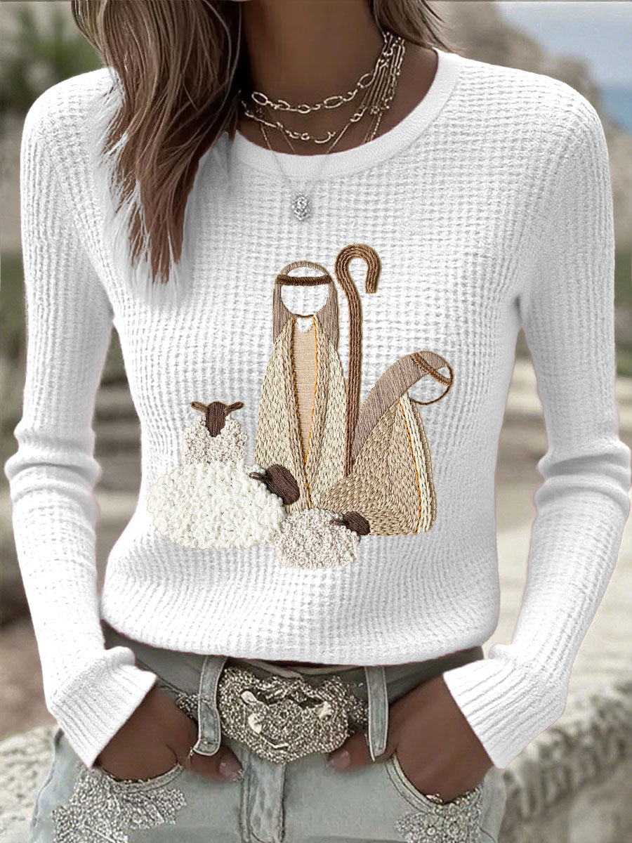 Optimized Product Title: "Damen Weihnachts Jesus Krippe T-Shirt - Festliches Christliches Oberteil für Frauen" 

This title includes relevant keywords while improving clarity and appeal for potential shoppers.