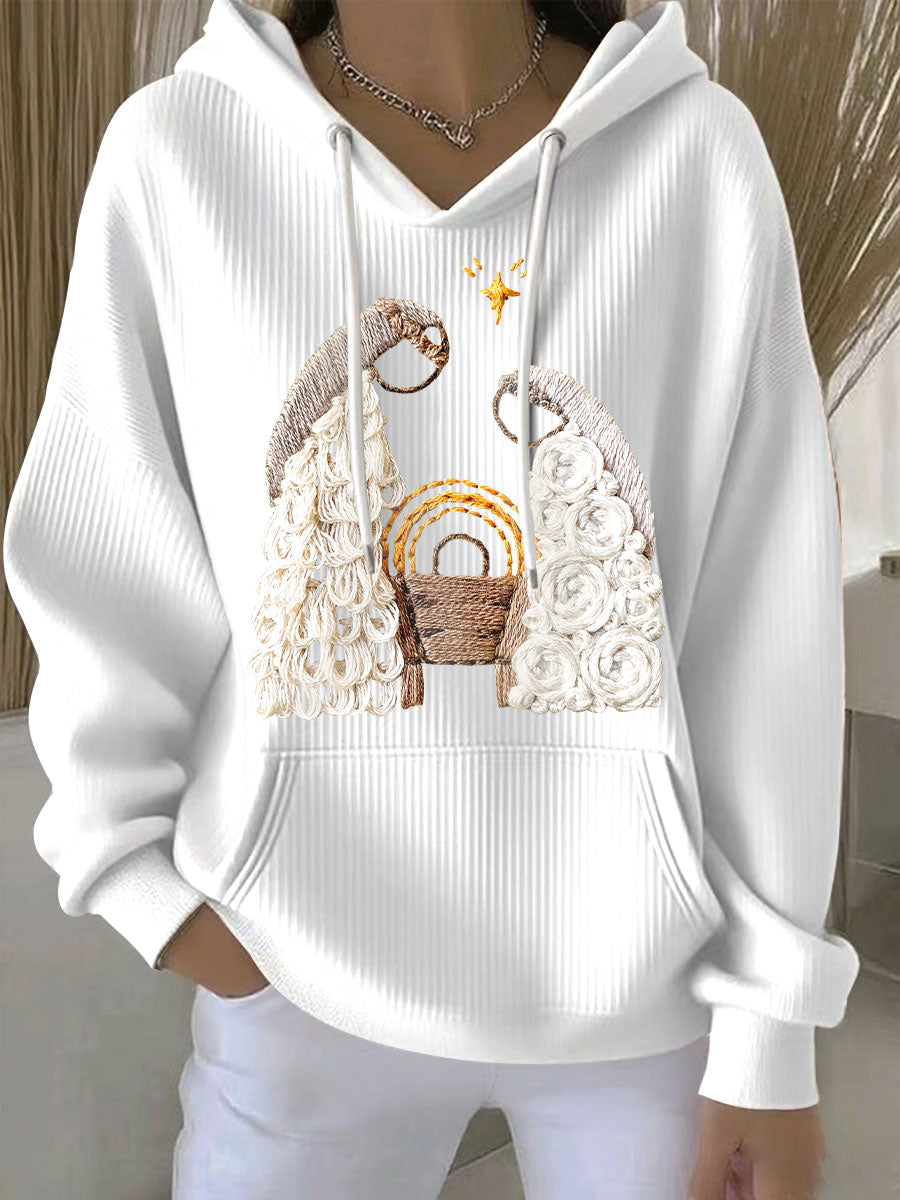 Optimized Product Title: "Damen Weihnachts Hoodie mit Jesus Geburt Design - Festlicher Christlicher Pullover für Damen" 

This title includes relevant keywords while providing a clear description of the product, making it more appealing for Google Shoppin