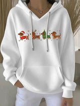 Damen Weihnachts Hoodie mit festlichem Druck – Bequemer Freizeitpullover für die Feiertage