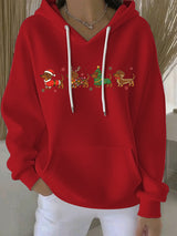 Damen Weihnachts Hoodie mit festlichem Druck – Bequemer Freizeitpullover für die Feiertage