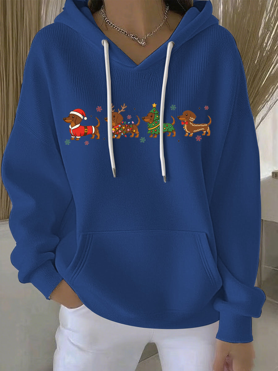 Damen Weihnachts Hoodie mit festlichem Druck – Bequemer Freizeitpullover für die Feiertage
