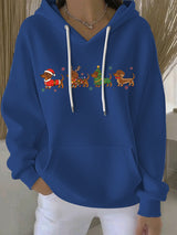 Damen Weihnachts Hoodie mit festlichem Druck – Bequemer Freizeitpullover für die Feiertage