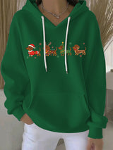 Damen Weihnachts Hoodie mit festlichem Druck – Bequemer Freizeitpullover für die Feiertage