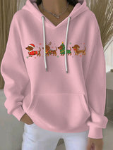Damen Weihnachts Hoodie mit festlichem Druck – Bequemer Freizeitpullover für die Feiertage