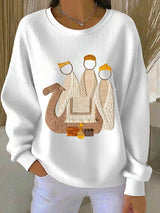 Optimized Product Title: "Damen Weihnachts-Sweatshirt mit Jesu Geburt Motiv – Festliche Damenmode für die Feiertage" 

This title includes relevant keywords while enhancing clarity and appeal for potential customers.