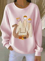 Optimized Product Title: "Damen Weihnachts-Sweatshirt mit Jesu Geburt Motiv – Festliche Damenmode für die Feiertage" 

This title includes relevant keywords while enhancing clarity and appeal for potential customers.