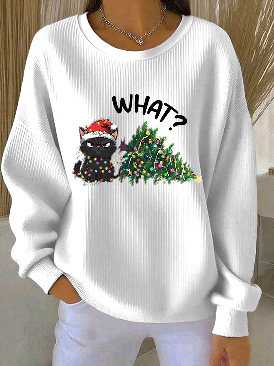 Optimized Product Title: "Damen Weihnachts Sweatshirt mit Ripp-Rundhalsausschnitt – Festlicher Pullover für die Feiertage" 

This title includes relevant keywords while enhancing clarity and appeal for potential buyers.
