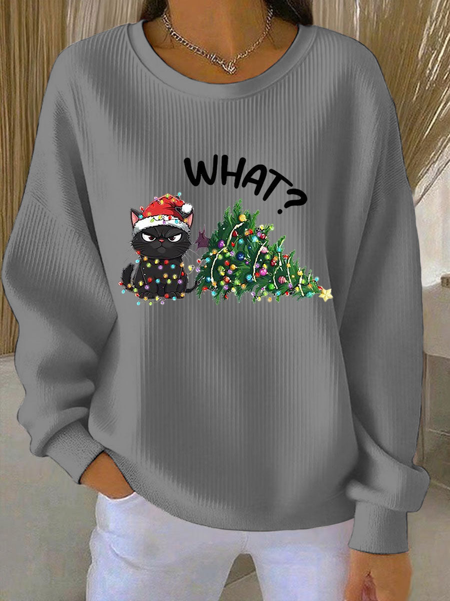 Optimized Product Title: "Damen Weihnachts Sweatshirt mit Ripp-Rundhalsausschnitt – Festlicher Pullover für die Feiertage" 

This title includes relevant keywords while enhancing clarity and appeal for potential buyers.