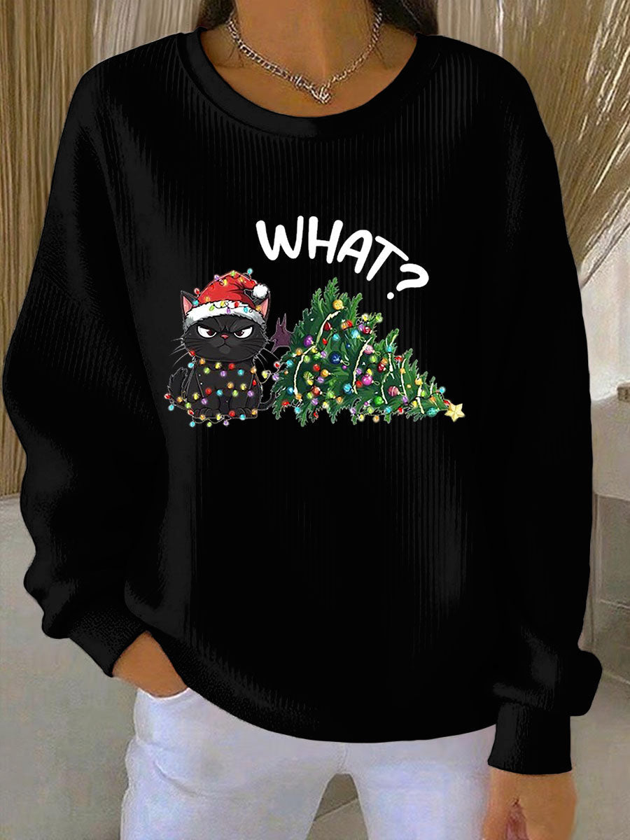 Optimized Product Title: "Damen Weihnachts Sweatshirt mit Ripp-Rundhalsausschnitt – Festlicher Pullover für die Feiertage" 

This title includes relevant keywords while enhancing clarity and appeal for potential buyers.