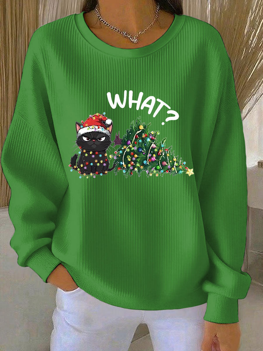 Optimized Product Title: "Damen Weihnachts Sweatshirt mit Ripp-Rundhalsausschnitt – Festlicher Pullover für die Feiertage" 

This title includes relevant keywords while enhancing clarity and appeal for potential buyers.