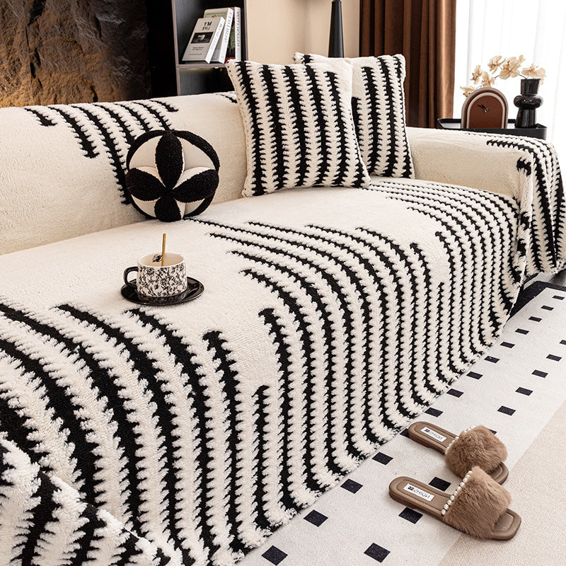 Plush Sofa Cover – Non-Slip Backing, Machine Washable & 5 Sizes in 9 Colors