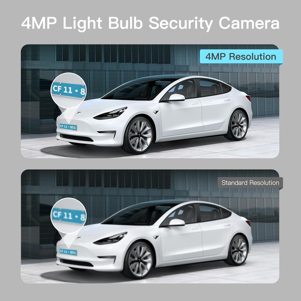 4MP WiFi Bulb Security Camera – E27 Socket, Full-Color Night Vision & Motion Detection