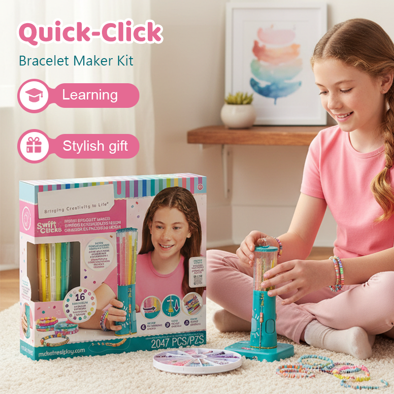 Bead Bracelet Making Kit – Click Carousel, Heishi Beads & Elastic Cord