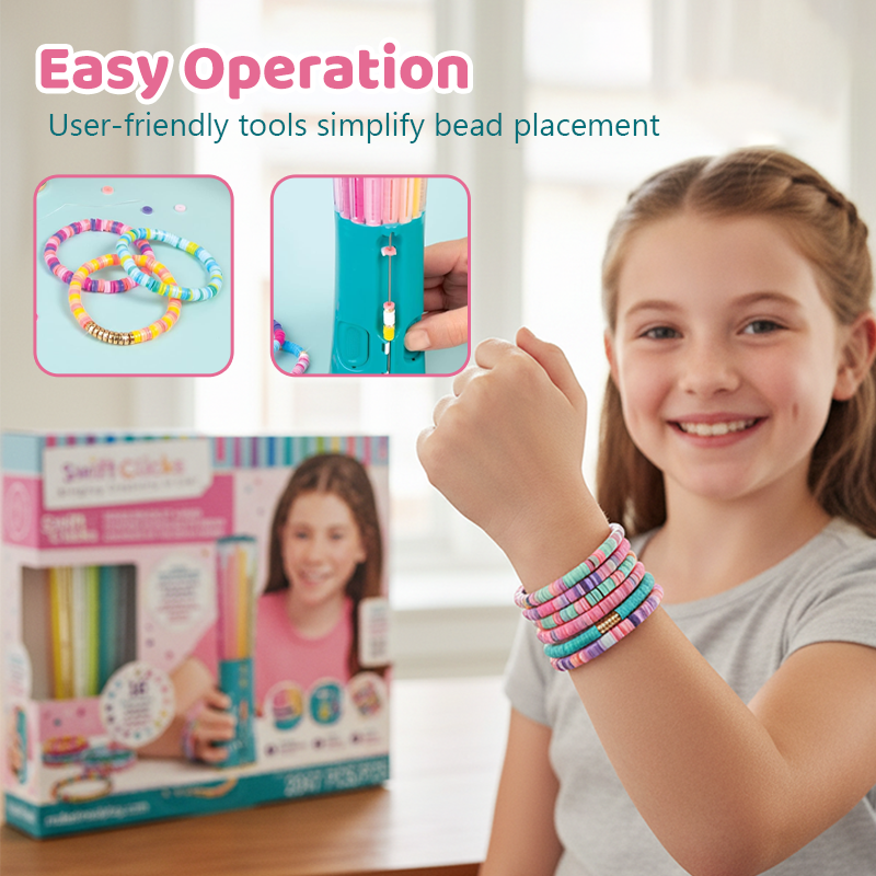 Bead Bracelet Making Kit – Click Carousel, Heishi Beads & Elastic Cord