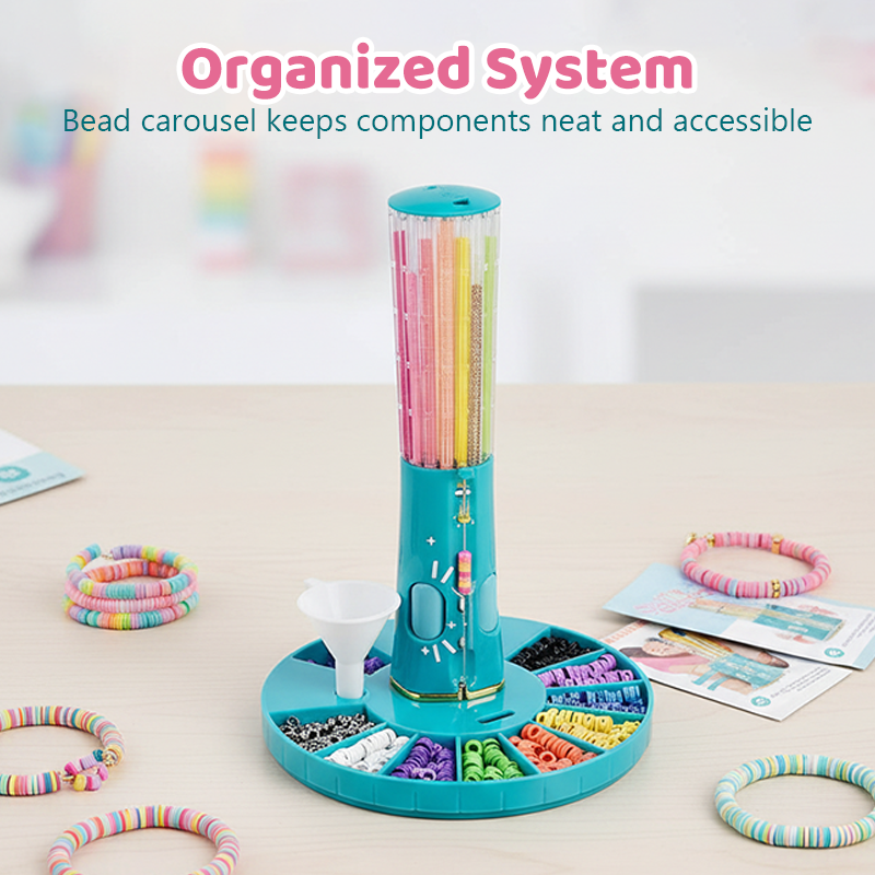 Bead Bracelet Making Kit – Click Carousel, Heishi Beads & Elastic Cord