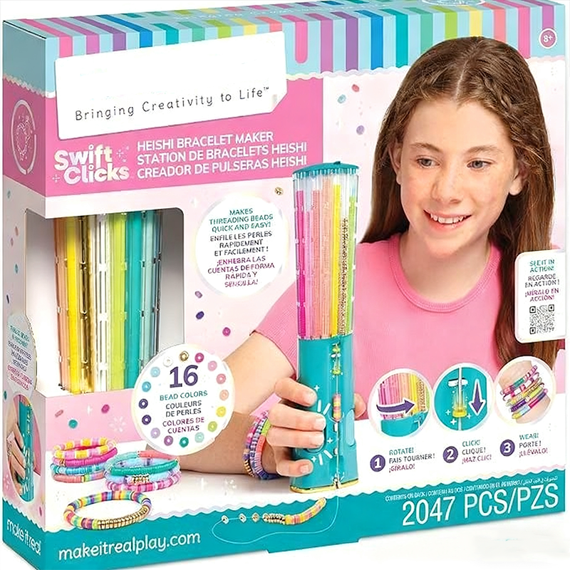 Bead Bracelet Making Kit – Click Carousel, Heishi Beads & Elastic Cord