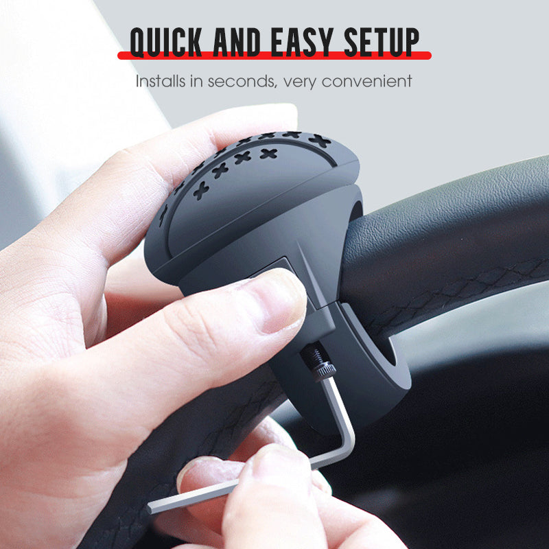 Silicone Steering Wheel Knob – 360° Ball Bearing, Non-Slip Grip & Tool-Free Clamp