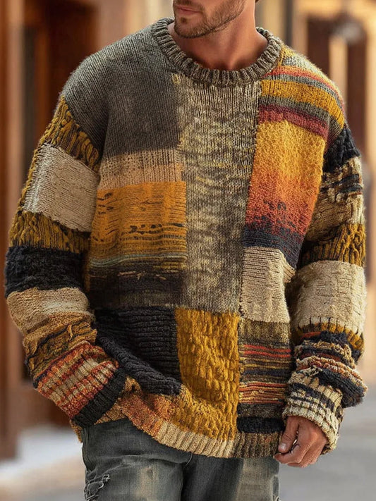 GATEN Abstract Knit Sweater - Stylish & Cozy Pullover for Women