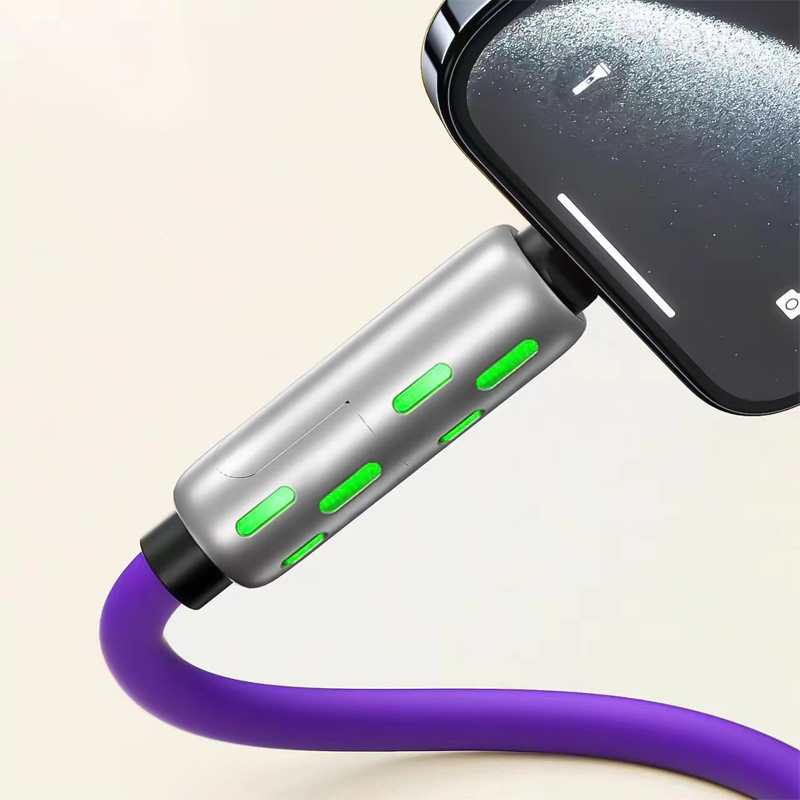 4-in-1 Charging Cable – 240W Fast Charge, RGB Lighting & USB-A/Type-C