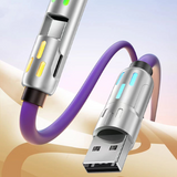 4-in-1 Charging Cable – 240W Fast Charge, RGB Lighting & USB-A/Type-C