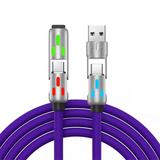 4-in-1 Charging Cable – 240W Fast Charge, RGB Lighting & USB-A/Type-C