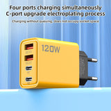 4-Port USB Fast Charger – 120W, 2× USB-C PD & 2× USB-A QC3.0, EU Plug