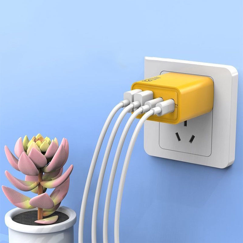4-Port USB Fast Charger – 120W, 2× USB-C PD & 2× USB-A QC3.0, EU Plug