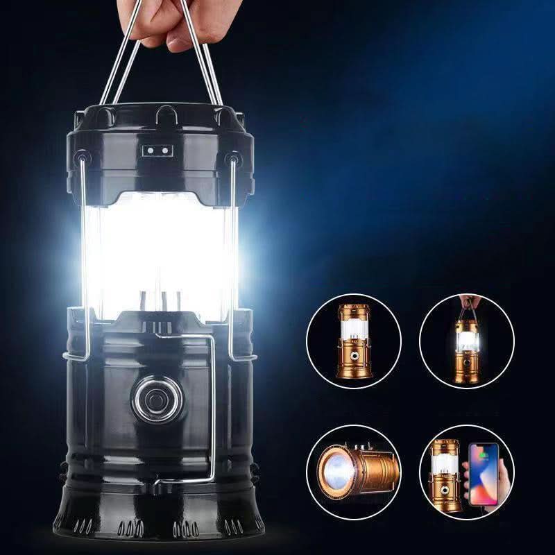 Solar LED Camping Lantern – USB Power Bank, Telescopic & Rechargeable