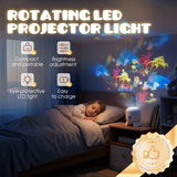 LED Rotating Night Light Projector – Ocean, Christmas & Snowflake, Rechargeable USB