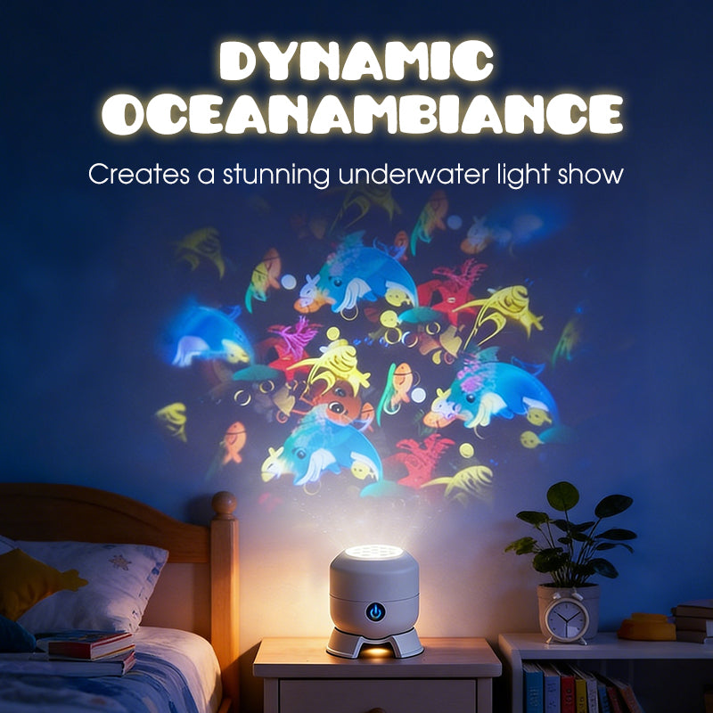 LED Rotating Night Light Projector – Ocean, Christmas & Snowflake, Rechargeable USB