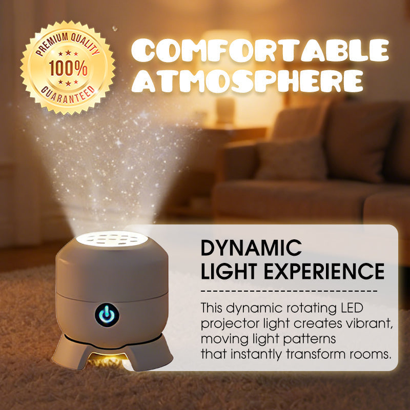 Rotating LED Projector Night Light – Ocean, Christmas & Snowflake Effects, USB Rechargeable