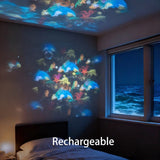 LED Rotating Night Light Projector – Ocean, Christmas & Snowflake, Rechargeable USB