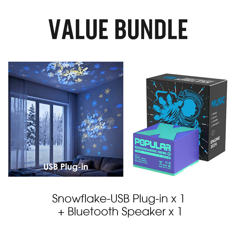Rotating LED Projector Night Light – Ocean, Christmas & Snowflake Effects, USB Rechargeable