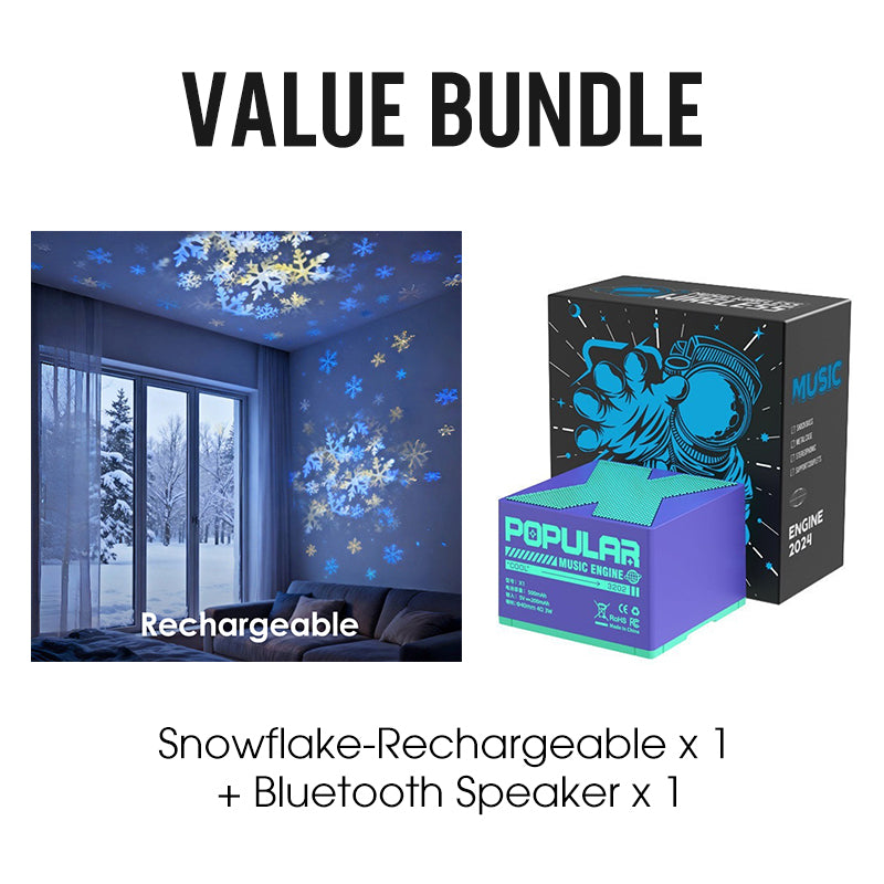 Rotating LED Projector Night Light – Ocean, Christmas & Snowflake Effects, USB Rechargeable
