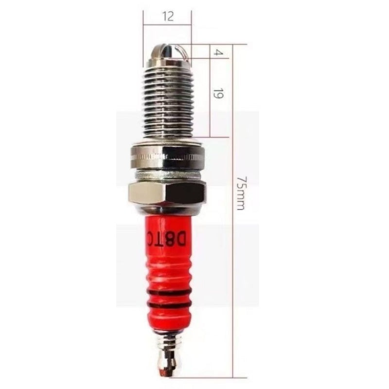 D8TC Spark Plug – Three-Electrode, 12mm Thread & Ceramic Nickel Alloy
