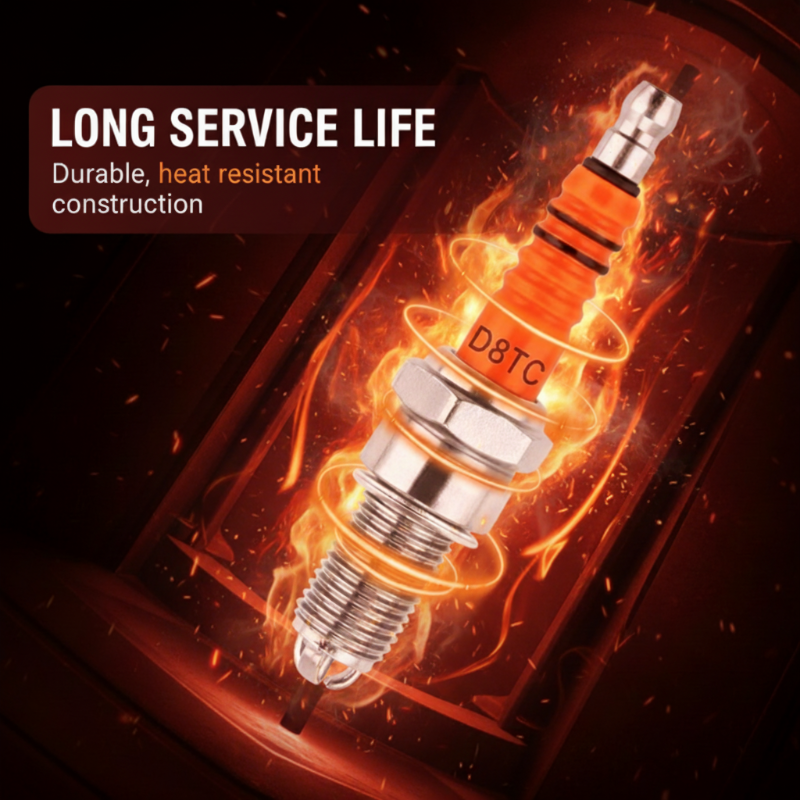 D8TC Spark Plug – Three-Electrode, 12mm Thread & Ceramic Nickel Alloy