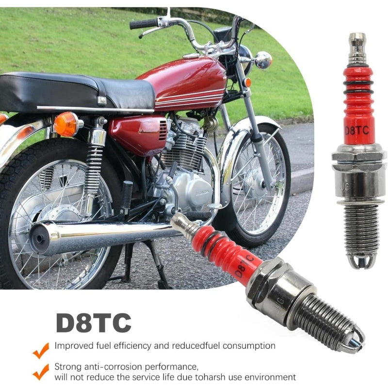 D8TC Spark Plug – Three-Electrode, 12mm Thread & Ceramic Nickel Alloy