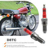D8TC Motorcycle Spark Plug – 3-Electrode, Ceramic Nickel Alloy & High Performance