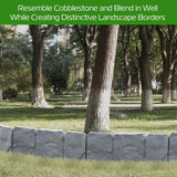 Faux Stone Garden Border Fence – Lightweight Plastic, 25×25×10cm & 10/20/40 Sets